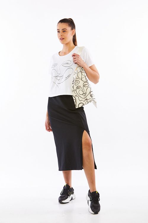 POLLERA CURAZAO 3/4 RUSTICO ELASTIZADO GAMUZADO