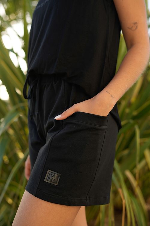 SHORT ODETTE RUSTICO ELASTIZADO MAREA COMBINADO CON RIBB