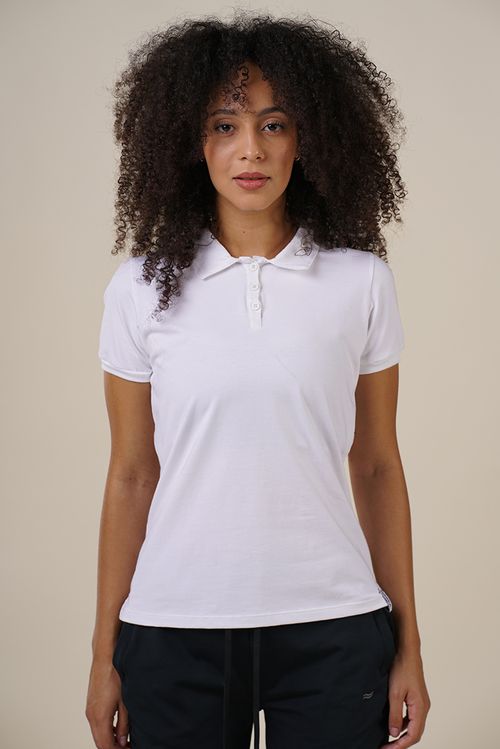 REMERA CHOMBA NICKI MANGA CORTA JERSEY ELASTIZADO COMBINADO CON RIBB