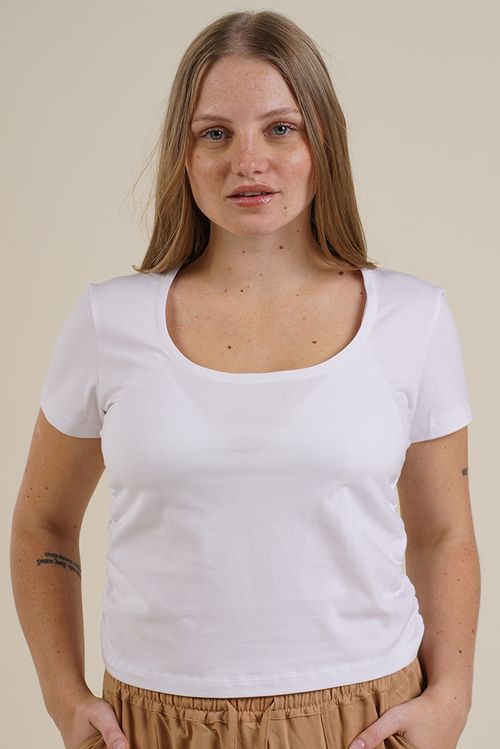 REMERA NAOMI MANGA CORTA DRAPEADA JERSEY ELASTIZADO