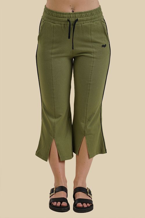 PANTALON CAPRI HEIDI PIQUÉ CON VIVOS TRICOT