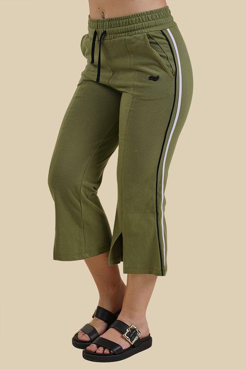 PANTALON CAPRI HEIDI PIQUÉ CON VIVOS TRICOT
