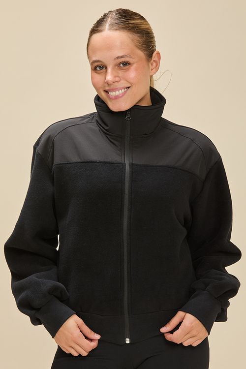 CAMPERA SIMONA FRIZA VELOUR COMBINADA CON MICROFIBRA LYCRA