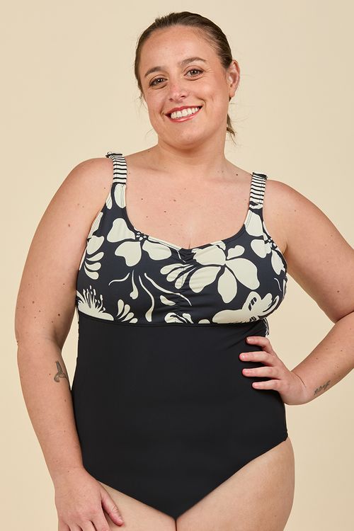 ENTERA MACEIO COMBINADA IVORY FLORA Y RAYAS