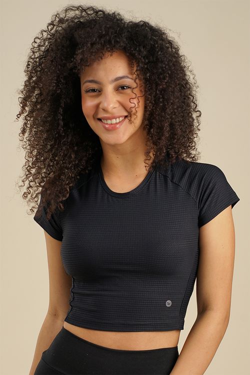 REMERA RUN MANGA CORTA CUELLO REDONDO MINICUADROS