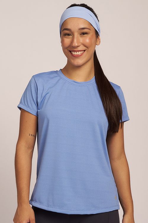 REMERA RUMBO LARGA MANGA CORTA  MICROFIBRA MINI CUADRO