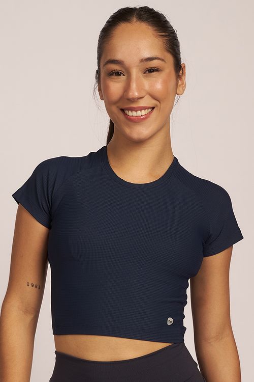 REMERA RUN MANGA CORTA MICROFIFRA MICROCUADRO