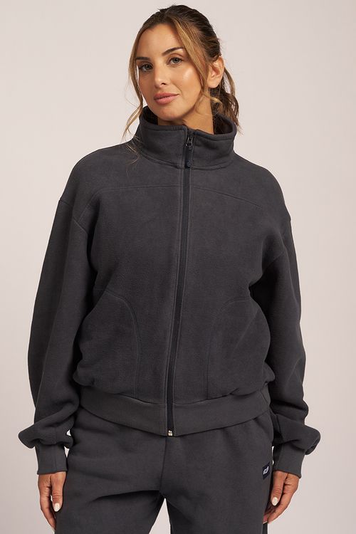 CAMPERA SIMONA I FRIZA  VELOUR CON BORDADOR Y RIBB